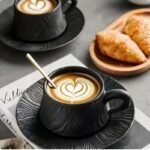 Taza negra de cerámica para café al mayoreo - cerámica al mayoreo