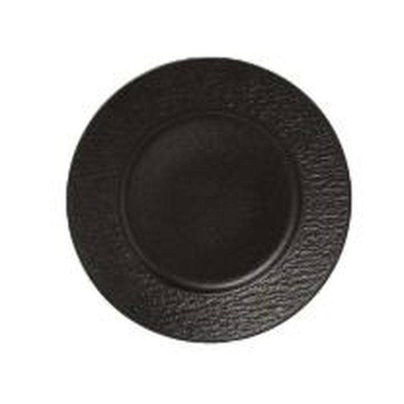 Plato negro texturizado de cerámica - producto de cerámica al mayoreo